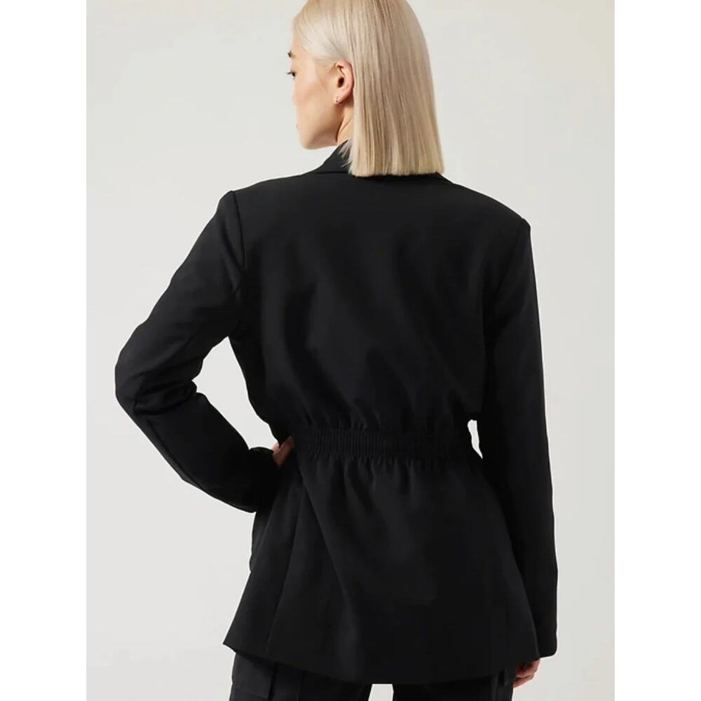 ATHLETA 12 Endless Primatwill Blazer Oversized Tie Open Front Minimalist NWT